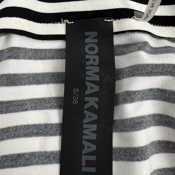 Norma Kamali Size S / 36 Shirt Dress Spliced Oversized Striped Ruffle Boho - Picture 8 of 13